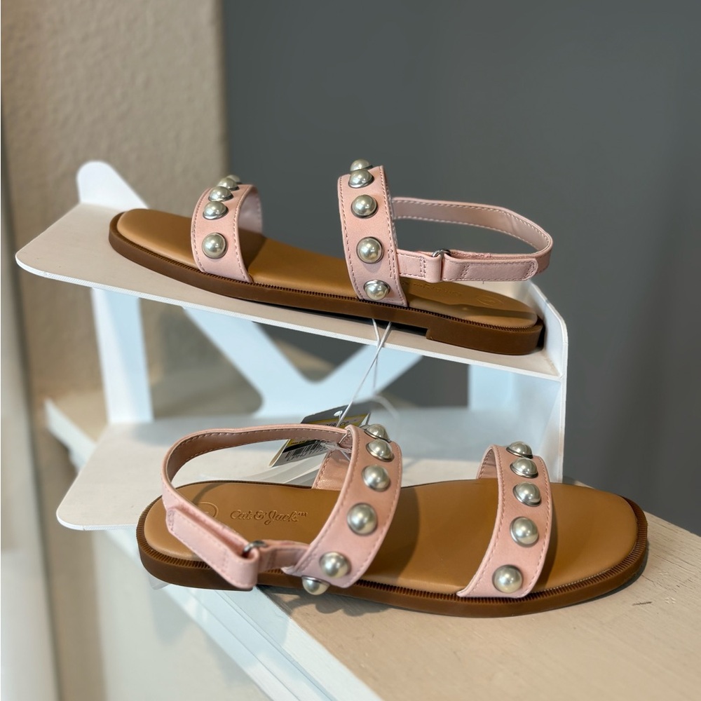 Cat & Jack Big Kid Eve Pearl Sandals Blush Pink Youth Multiple Sizes